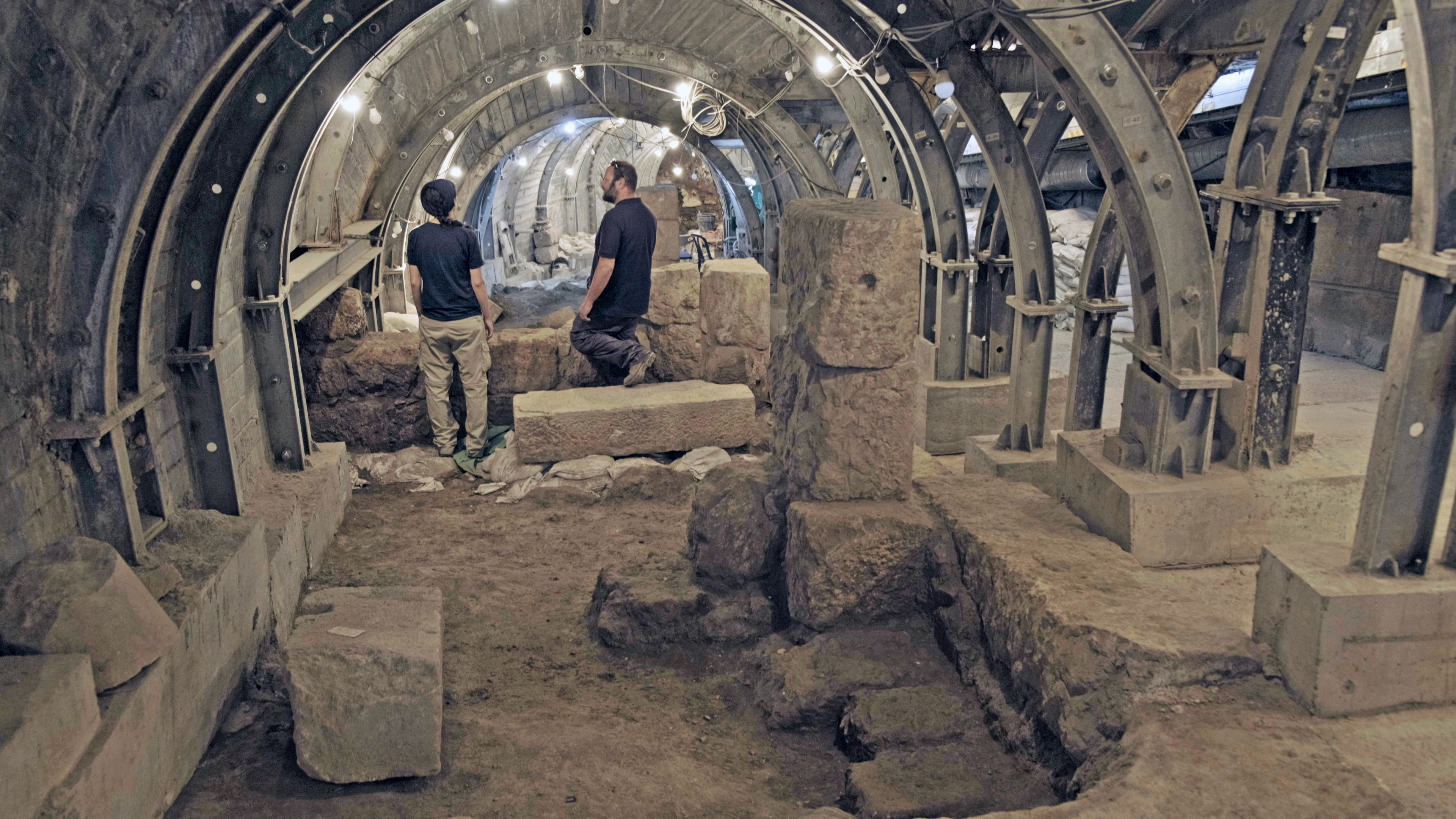 The Pilgrimage Road excavations in the city of David.                                                    Emil Eladjem, Israel Antiquities Authority