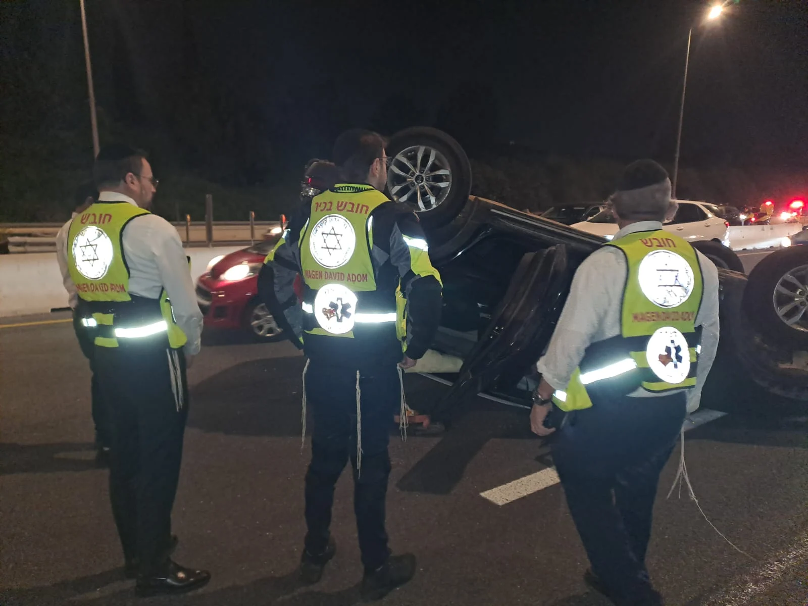 Minister Busso at the scene of the accident