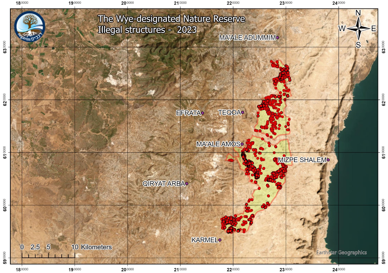 Map of Judean Desert and Nature Reserve