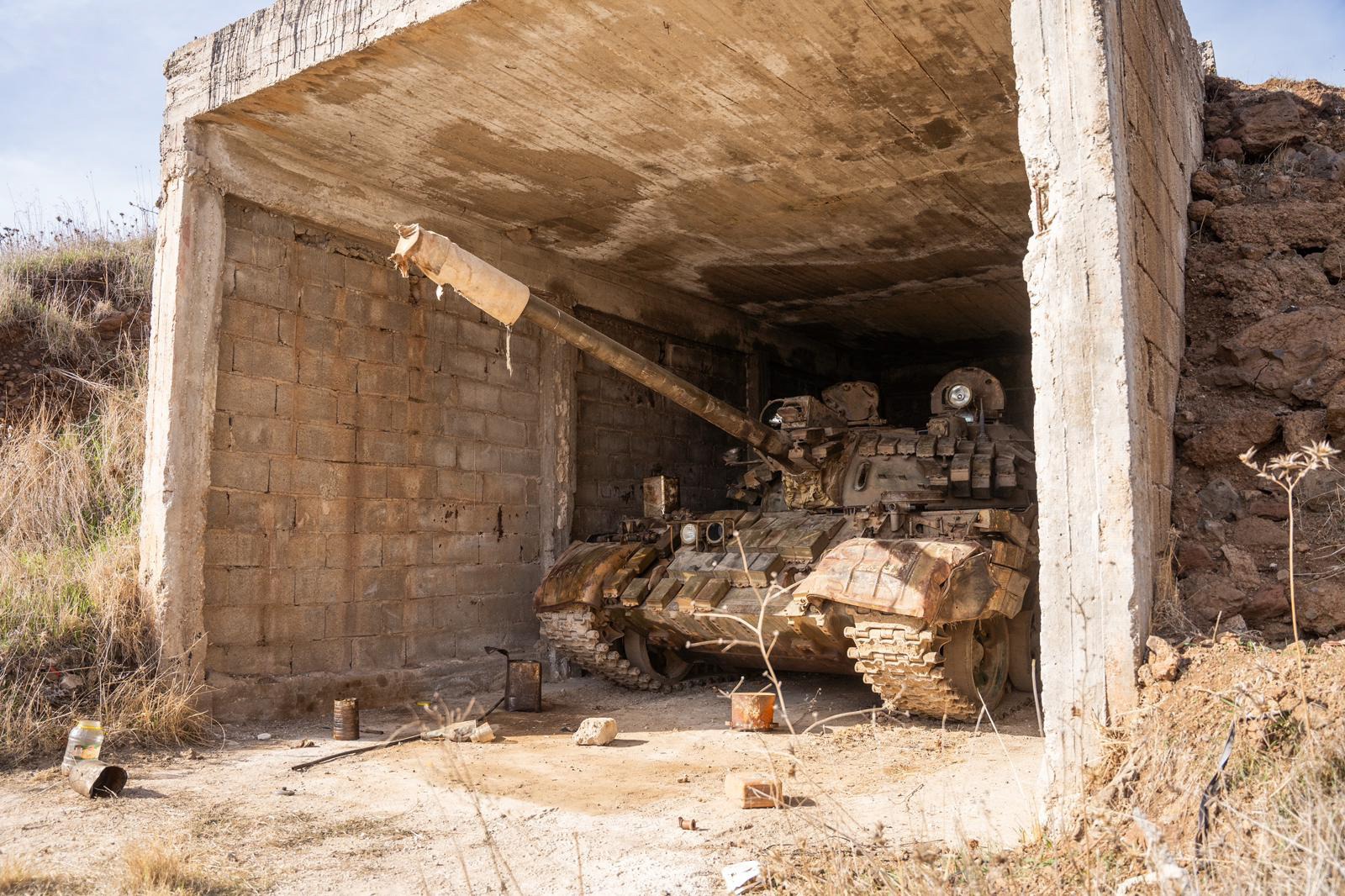 The seized Syrian tank