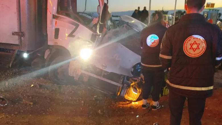 Scene of the accident near the Dead Sea